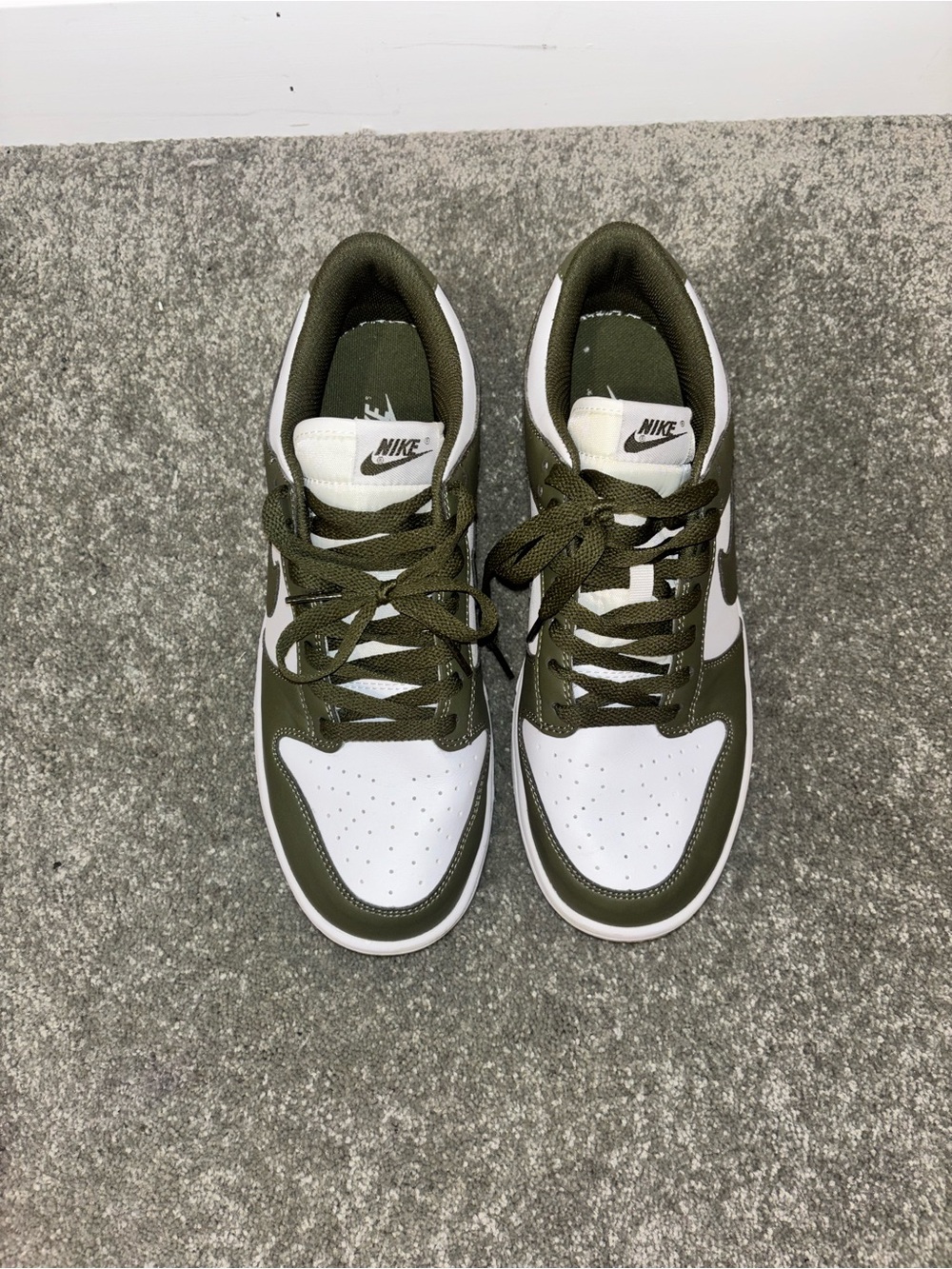 Nike Men’s Low-Top Sneakers in Olive Green and White